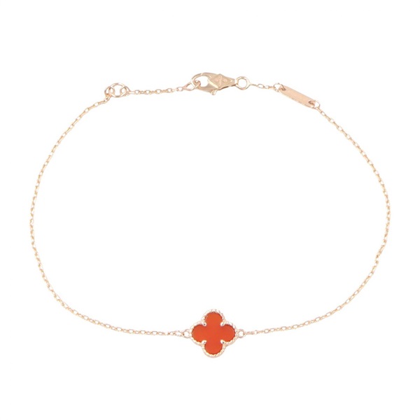 Van Cleef & Arpels Sweet Alhambra Carnelian Bracelet VCARN59K00 18KRG Used Women