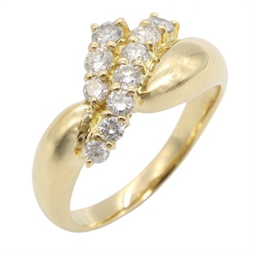 JEWELRY Diamond Ring 18KYG Yellow Gold Used women US size 5.5