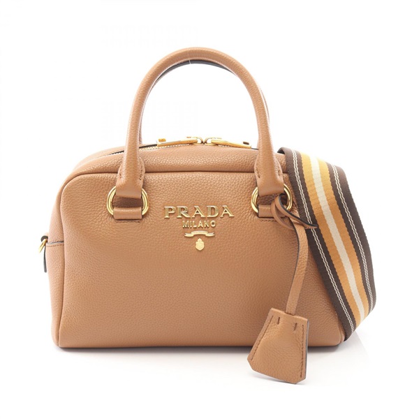 PRADA VITTELO PHENIX 2Way Shoulder Handbag 1BB108 leather Brown Used Women