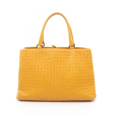 BOTTEGA VENETA Intrecciato Tote Bag leather Yellow Used Women BV