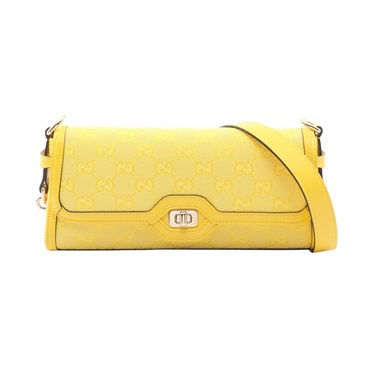 GUCCI Luce Small GG Canvas Shoulder Bag 788061 canvas leather Yellow Used