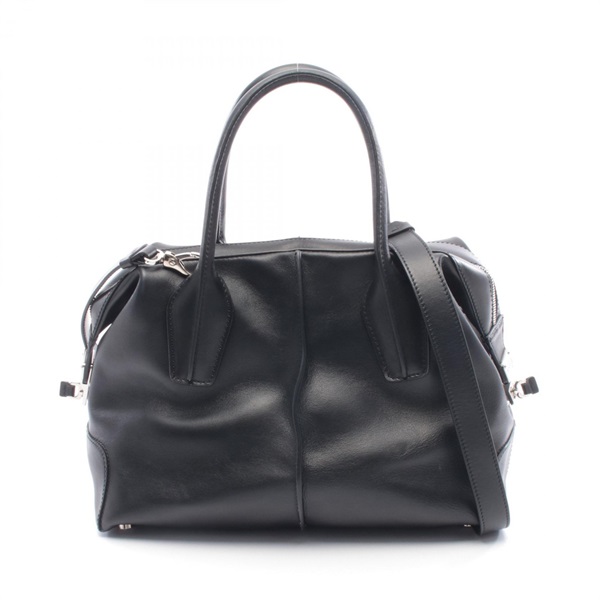 TOD'S D-styling Shoulder Crossbody Handbag leather Black Used Women