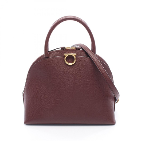 Salvatore Ferragamo Gancini shoulder crossbody Handbag 21 0428 leather Bordeaux
