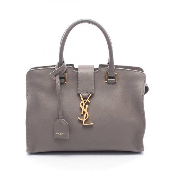 SAINT LAURENT PARIS YSL Line Baby Cabas Handbag 472466 leather Gray Used Women