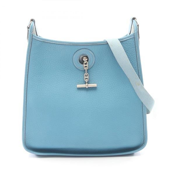 HERMES Vespa PM Crossbody Shoulder Bag Clemence leather Blue Used Women J SHW