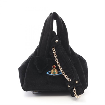 Vivienne Westwood ARCHIVE YASMINE MINI Orb 2Way Shoulder Handbag Fabric Blk NEW