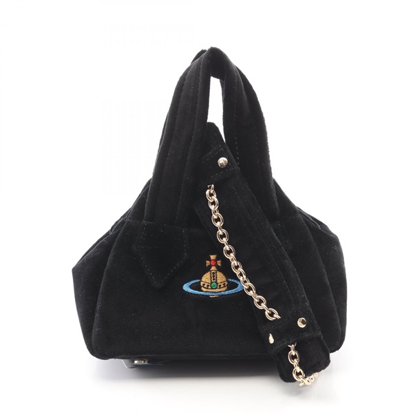 Vivienne Westwood ARCHIVE YASMINE MINI Orb 2Way Shoulder Handbag Fabric Blk NEW