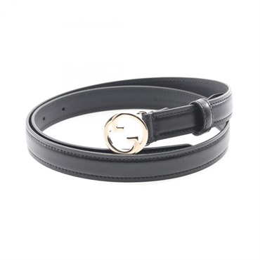 GUCCI Blondie Slim Belt 7230730YA0G100080 leather Black NEW Women GG