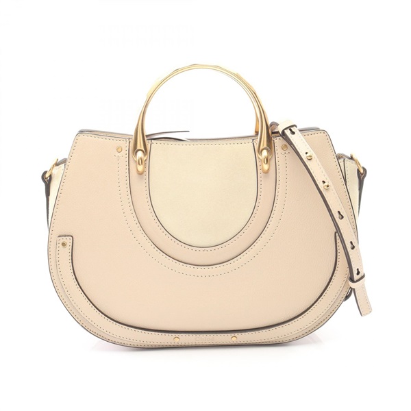 Chloe Pixy 2Way Shoulder Handbag 3S1332 HFV leather Suede Beige Used Women