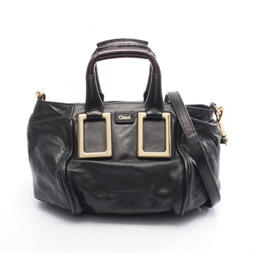 Chloe Etel Handbag leather Black Used Women