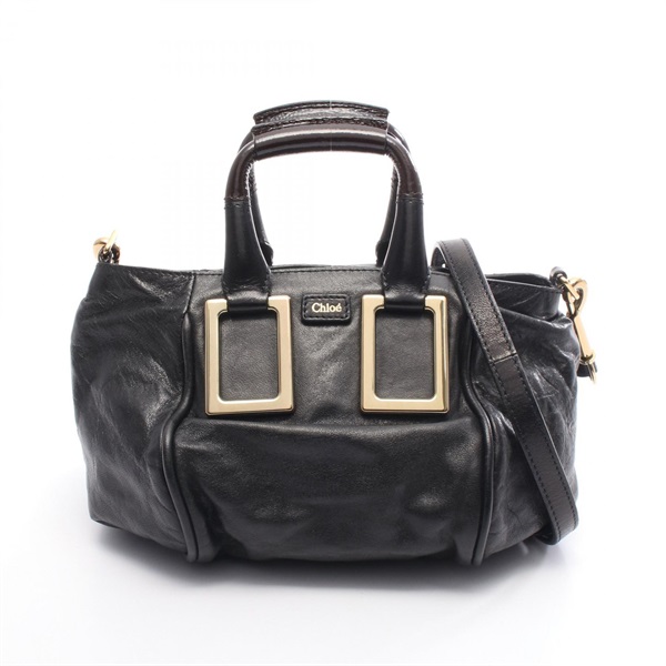 Chloe Etel Handbag leather Black Used Women