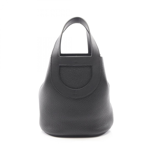HERMES in the loop 18 Handbag U Taurillon Clemence Black Used SHW