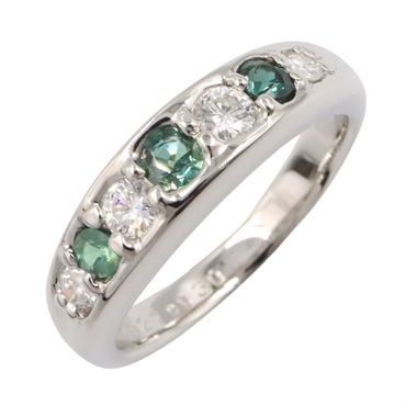 JEWELRY Alexandrite Diamond Ring Pt900 Platinum Green Used women US size 5.75