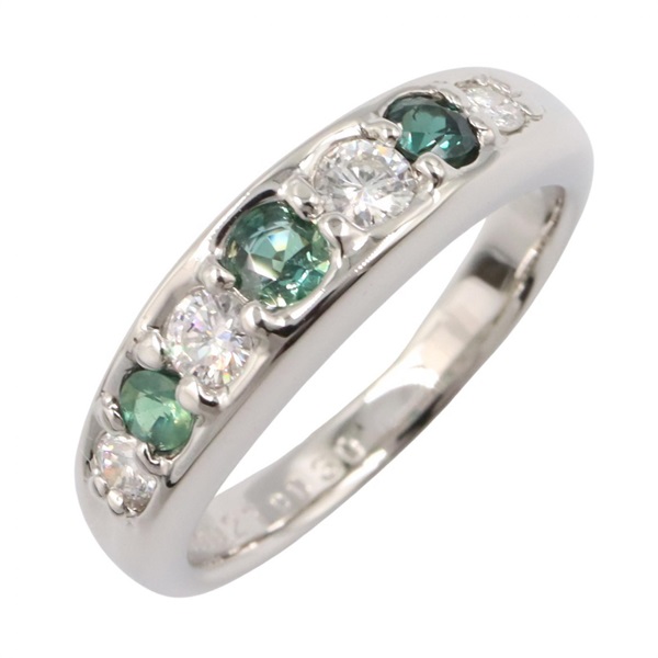 JEWELRY Alexandrite Diamond Ring Pt900 Platinum Green Used women US size 5.75