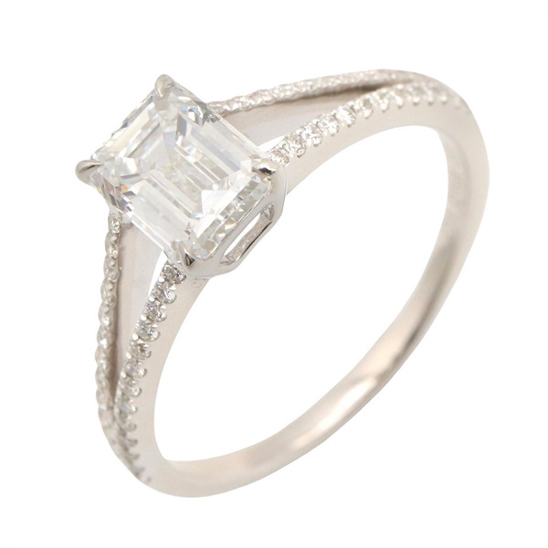 JEWELRY Diamond Ring 18KWG White Gold Used Women US size 5.75