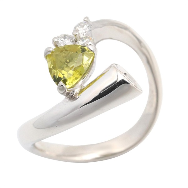 JEWELRY Canary Tourmaline Diamond Ring Pt900 Platinum Used women US size 5.75