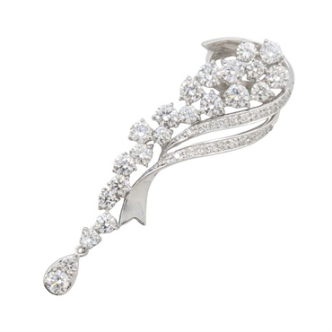 JEWELRY Diamond Pendant Top 18KWG White Gold Clear Used Women