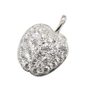 JEWELRY Diamond Pendant Top Charm Pt900 Platinum Clear Used Women