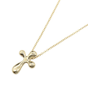 TIFFANY＆CO Cross Necklace Pendant 40.5cm 18KYG Yellow Gold Used Women