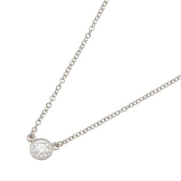 TIFFANY＆CO By the Yard Diamond Pt950 Platinum Necklace Pendant Clear Used Women