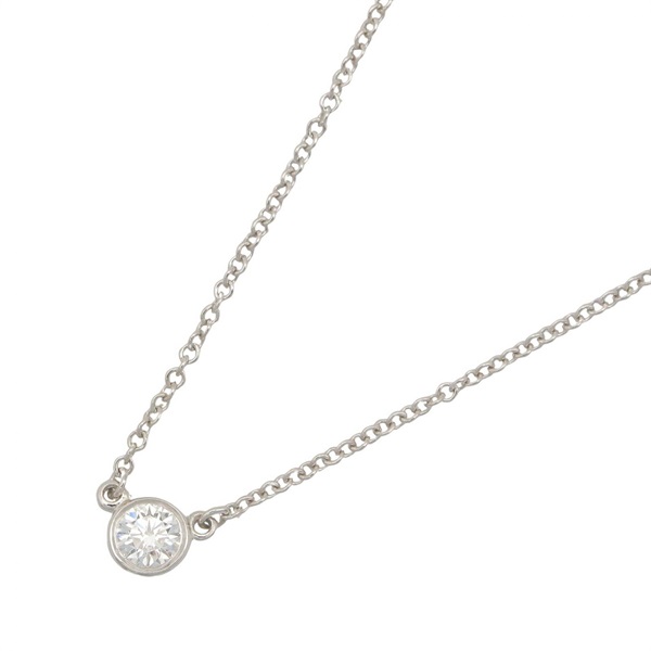 TIFFANY＆CO By the Yard Diamond Pt950 Platinum Necklace Pendant Clear Used Women