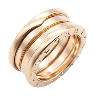 BVLGARI B-zero1 3 Bands Ring 18KRG Pink Rose Gold Used Women US size #4.75