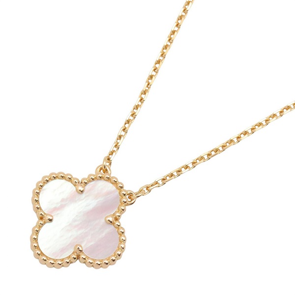 Van Cleef & Arpels Vintage Alhambra Necklace 18KYG Gold Mother of pearl Used