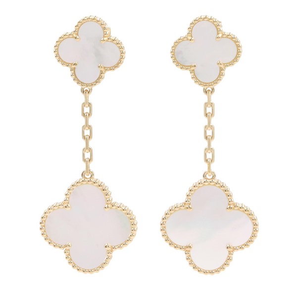 Van Cleef & Arpels Magic Alhambra Mother-of-Pearl Pierced Earrings 18KYG Women