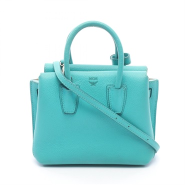 MCM MILLA Shoulder Crossbody Handbag leather Green Used Women