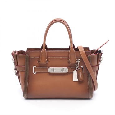 COACH Swagger 27 Shoulder crossbody Handbag 38372 leather Brown Used Women