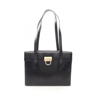 Salvatore Ferragamo Gancini Tote shoulder Bag leather Black Used Women