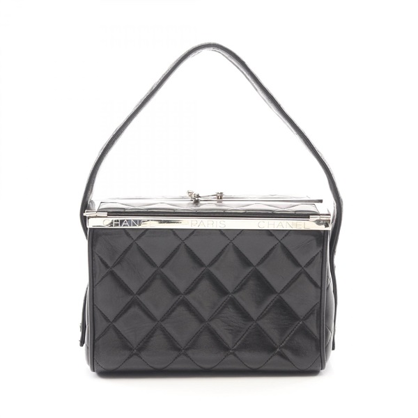 CHANEL Matelasse Handbag Lambskin leather Black Used Women SHW