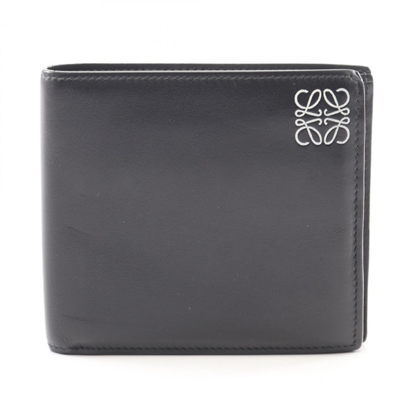 LOEWE anagram Bi-fold compact purse wallet 109.54.501 leather Black Used mens