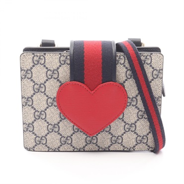 GUCCI Children's GG Supreme Shoulder Bag 793830 PVC coated canvas leather Used