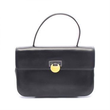 GIVENCHY Handbag leather Black GHW Used Women