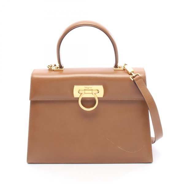 Salvatore Ferragamo Gancini Shoulder Crpssbody Handbag 21 2181 leather GHW Used