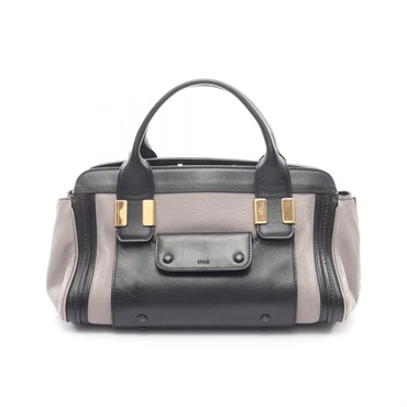 Chloe ALICE Handbag leather Gray Black Used Women
