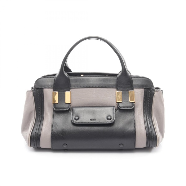 Chloe ALICE Handbag leather Gray Black Used Women