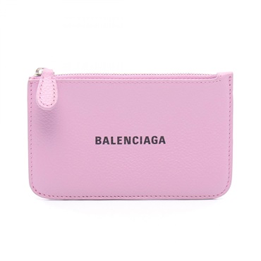 BALENCIAGA CASH Long Card Case coin purse leather Pink Used unisex
