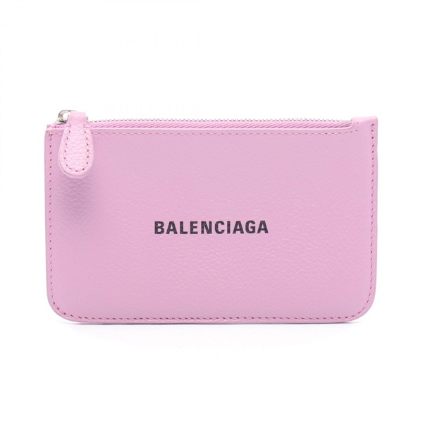 BALENCIAGA CASH Long Card Case coin purse leather Pink Used unisex