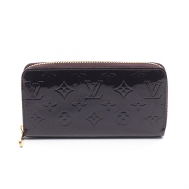 LOUIS VUITTON Zippy around long wallet M93522 Vernis leather Amarrant Used Women