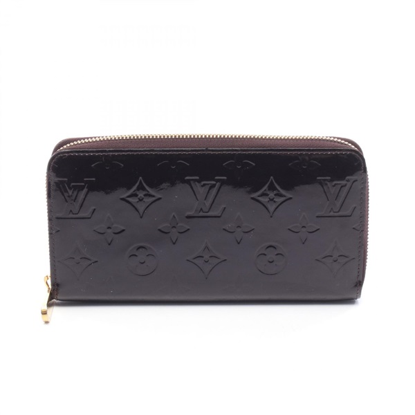 LOUIS VUITTON Zippy around long wallet M93522 Vernis leather Amarrant Used Women