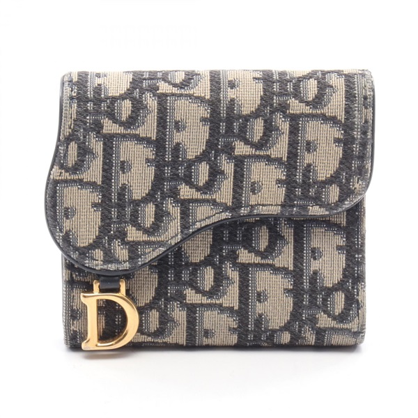 Christian Dior SADDLE Lotus Oblique Jacquard Purse Wallet S5652CTZQ_M928 Used