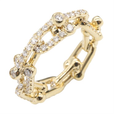 TIFFANY＆CO Hardware Small Diamond Ring 18KYG Yellow Gold Used #US Size 4.5