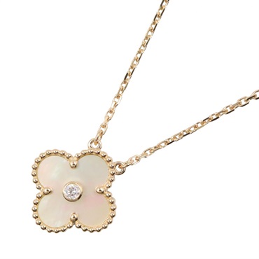 Van Cleef & Arpels Vintage Alhambra Mother-of-Pearl 1PD Necklace 18KYG White