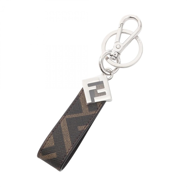 FENDI FF Square Zucca Key ring holder 7AP100AFCBF19KW canvas Brown NEW unisex