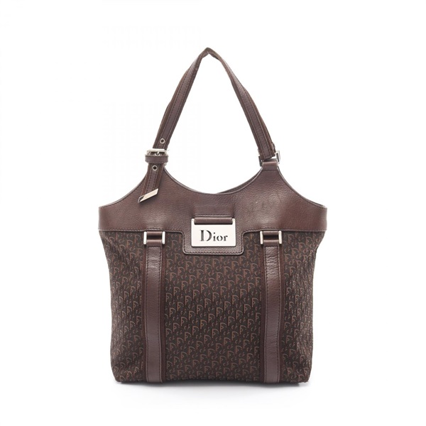 Christian Dior street chic trotter Hand Tote Bag canvas leather Brown Used