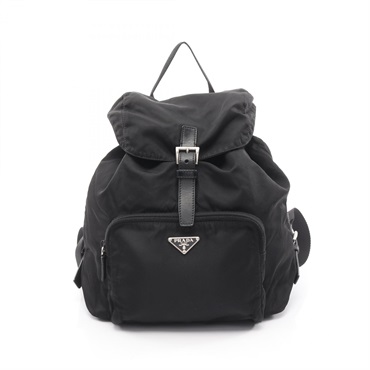 PRADA VELA SPORT Rucksack Backpack BZ4650 Nylon leather Black Used Women