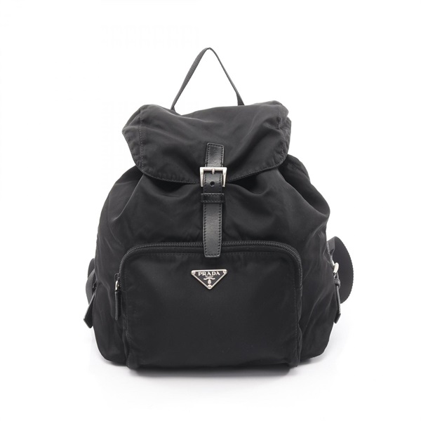 PRADA VELA SPORT Rucksack Backpack BZ4650 Nylon leather Black Used Women