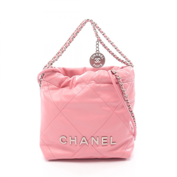 CHANEL chanel 22 mini Chain Shoulder Bag AS3980 leather Pink SHW Used Women